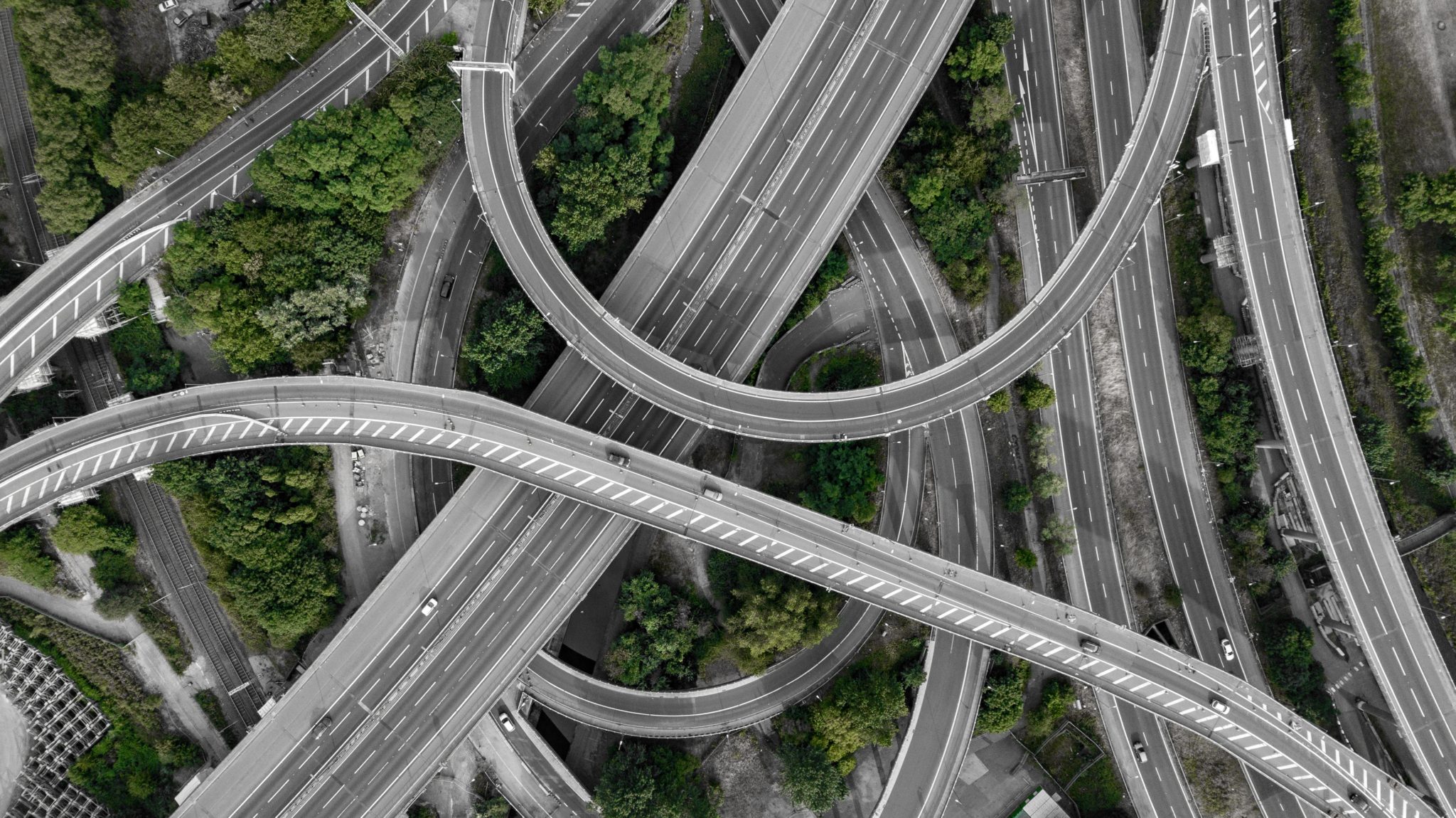 Roads overlapping each other.